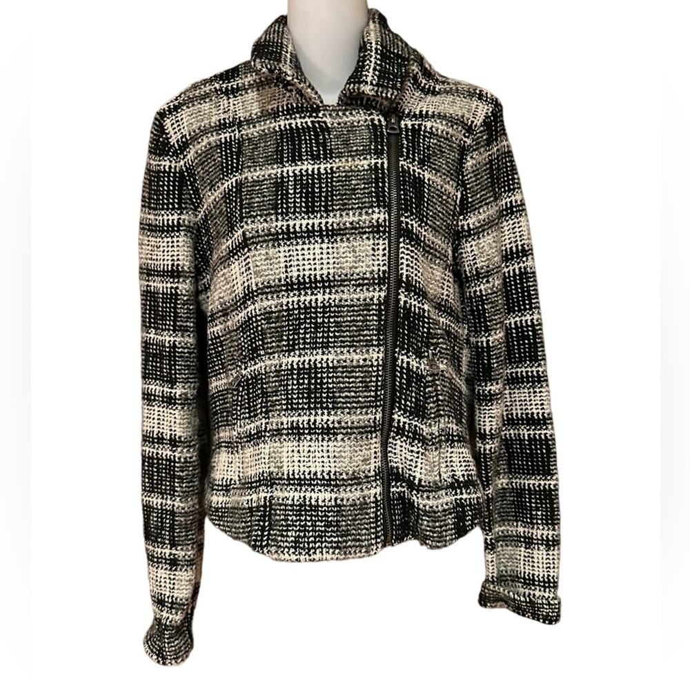 Lucky Brand Zip Style Sweater Style Jacket Womene Small Black Ivory